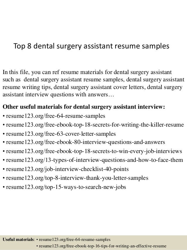 dental surgeon resume