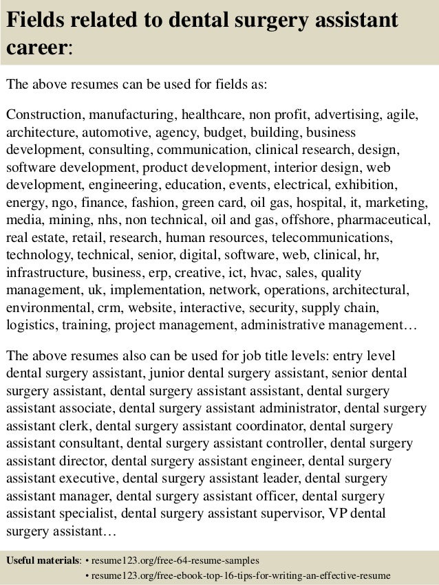 dental surgeon resume