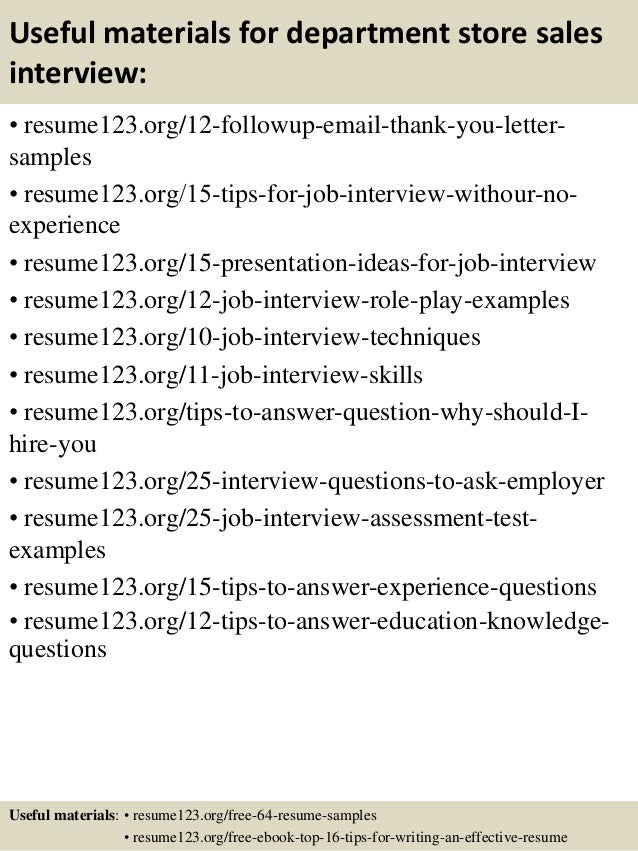 department store sales resume