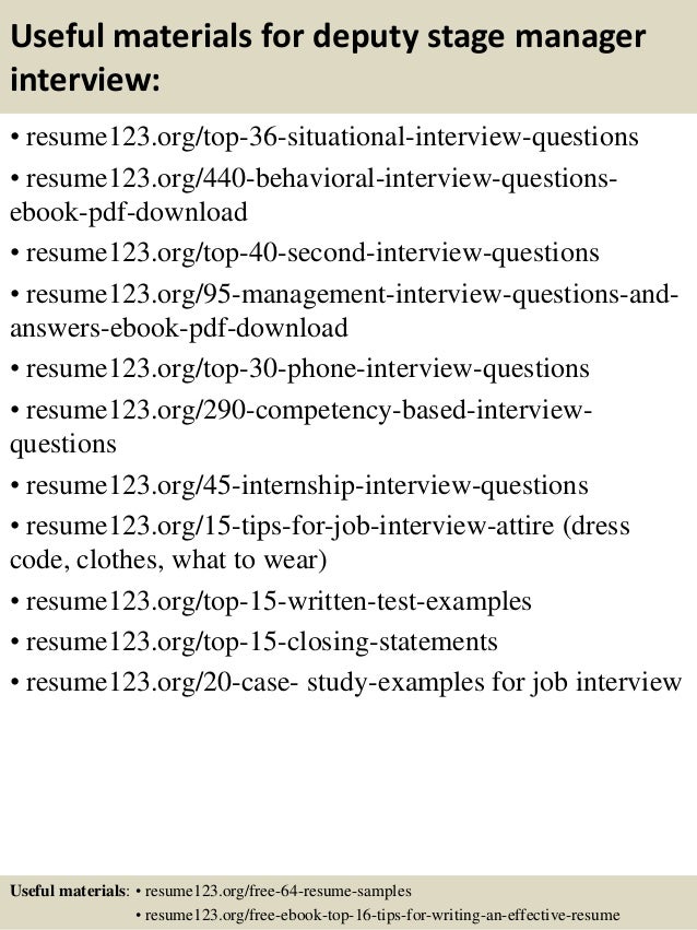 top 8 deputy stage manager resume samples stage manager resume