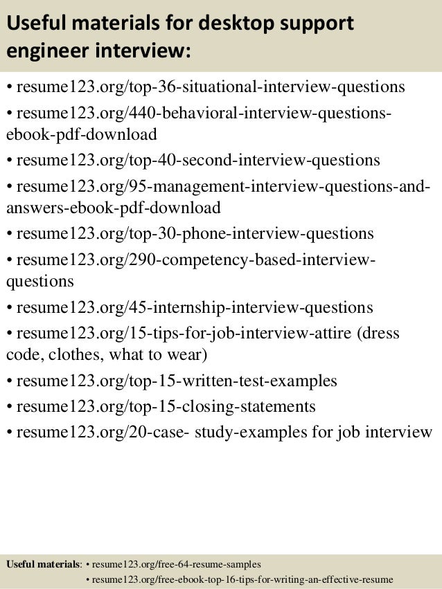 It desktop support resume