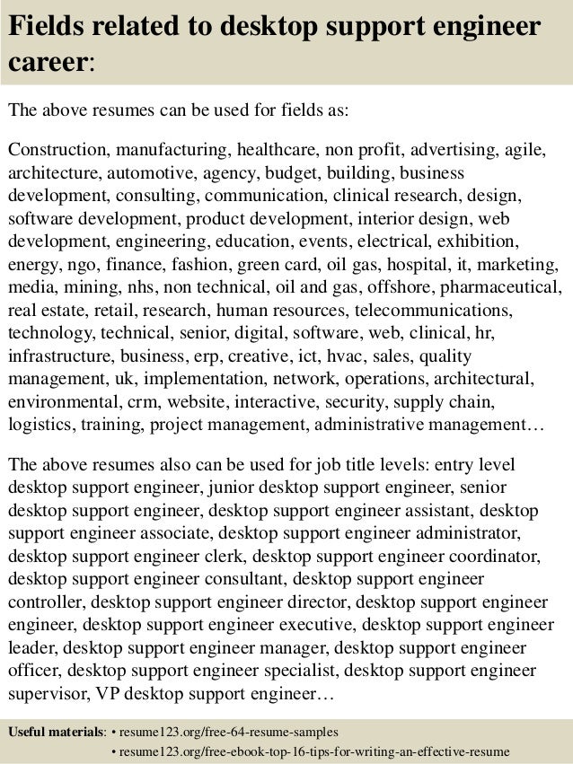 It desktop support resume