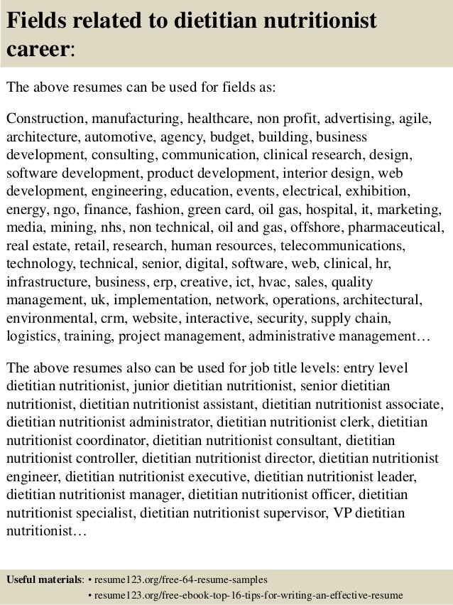 nutritionist resumes