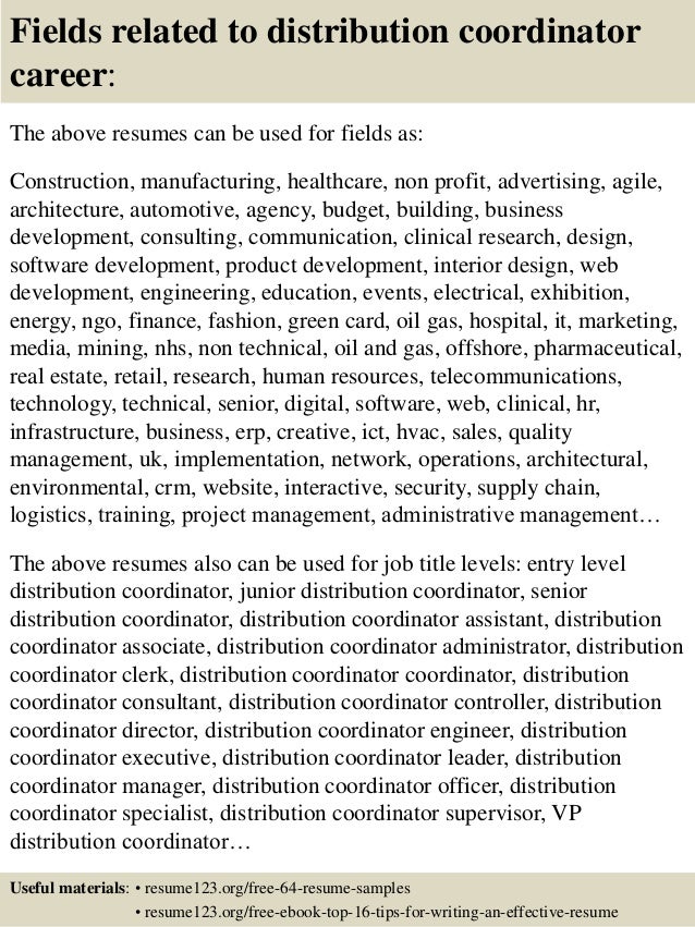 distribution manager cover letter