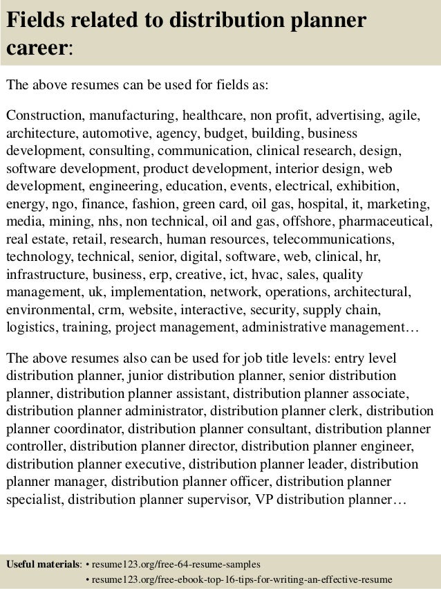 top 8 distribution planner resume samples distribution resumes