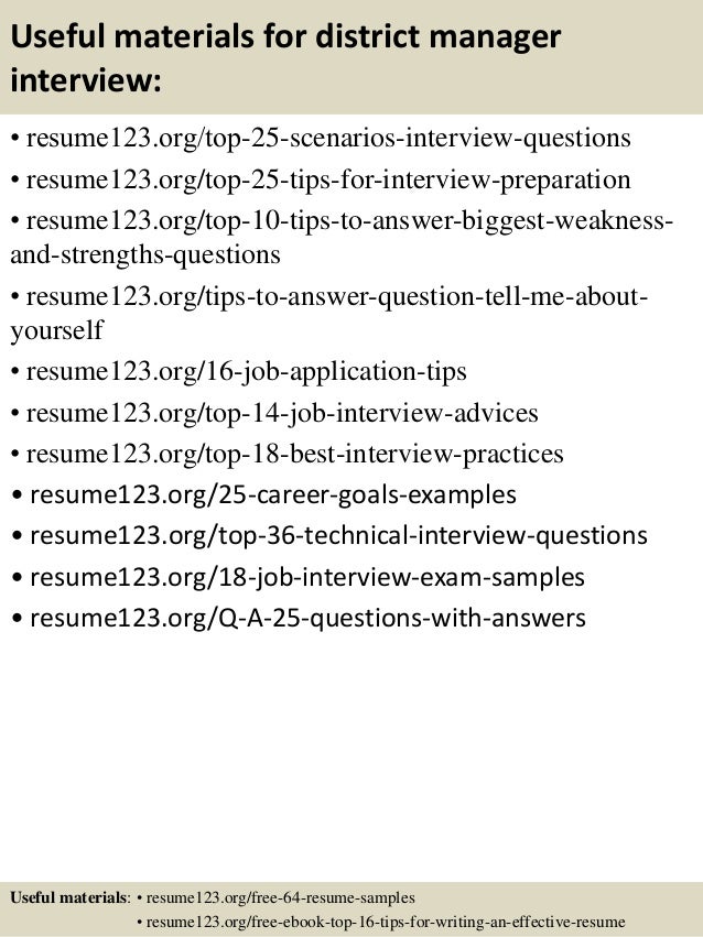 District property manager resume