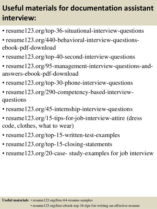 top 8 documentation assistant resume samples