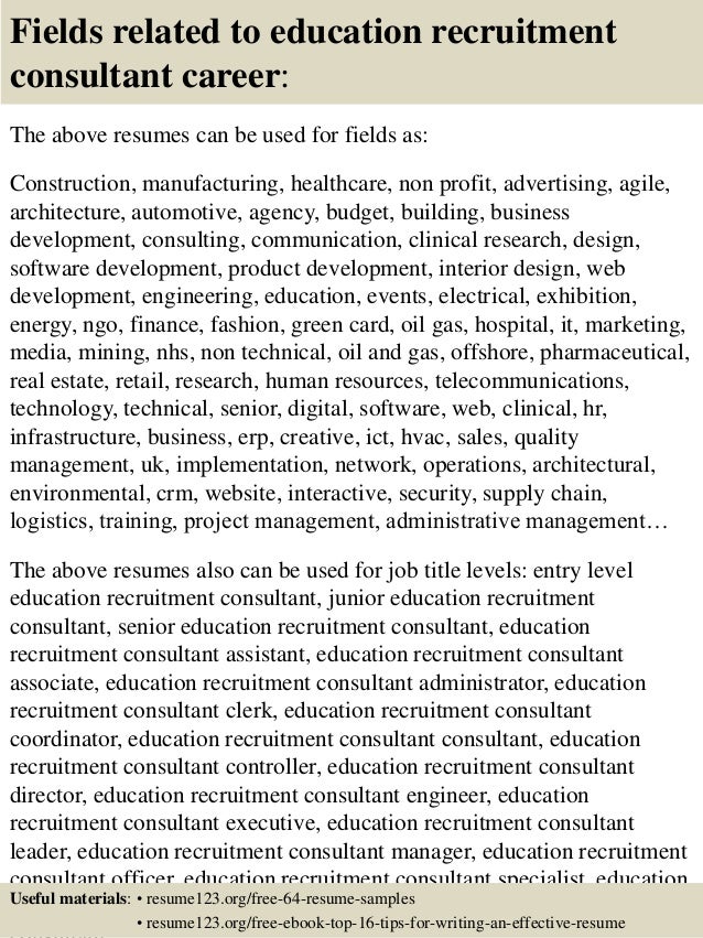 recruitment consultant resume
