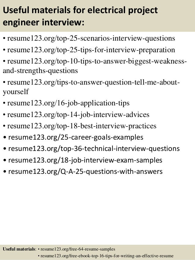 electrical project engineer resume sample