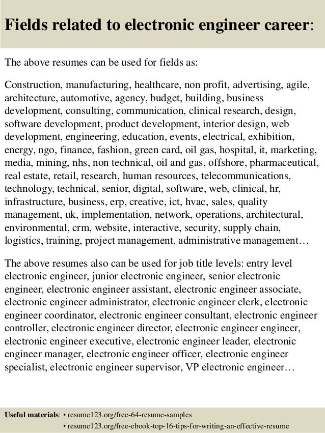 format resume electronics engineer