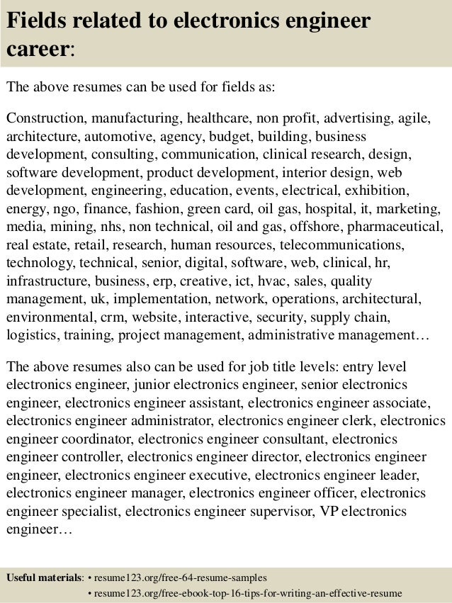 electronics engineering resumes