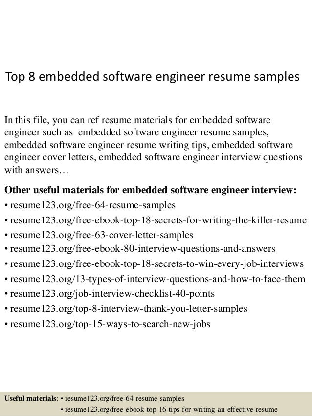 top 8 embedded software engineer resume samples professional software engineer resumes