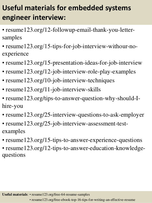 Resume and embedded