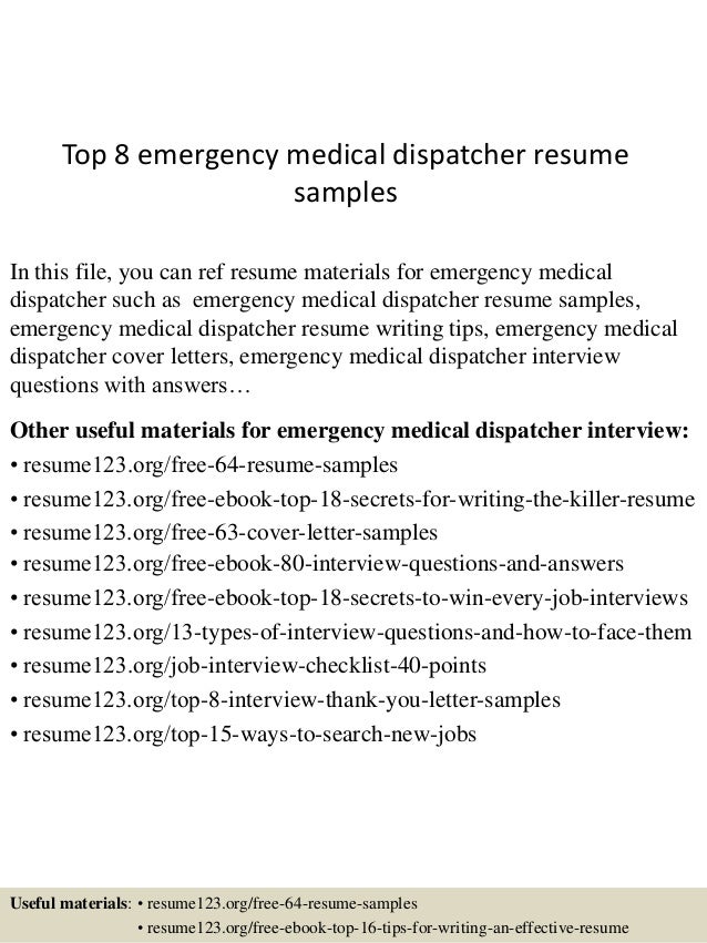 dispatcher resume