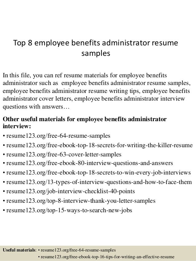 benefits administrator resume
