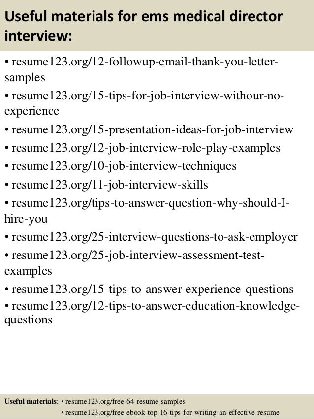 top 8 ems medical director resume samples