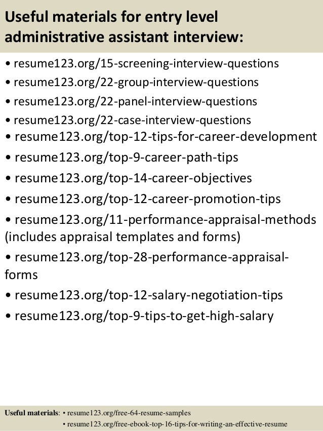 entry level administrative assistant resume