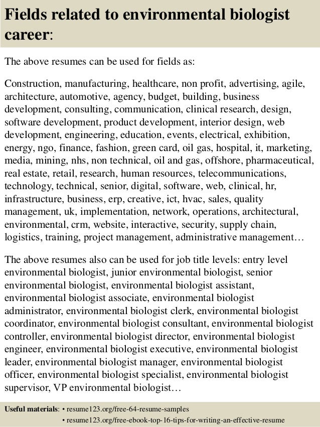 biology resume examples