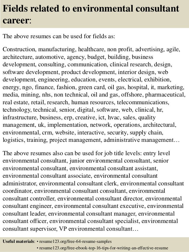 Resume template environmental consultant