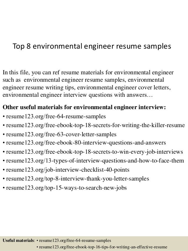 Resume Sample Resume For Environmental Engineers top 8 environmental engineer resume samples 3 gregory l pittman engineer