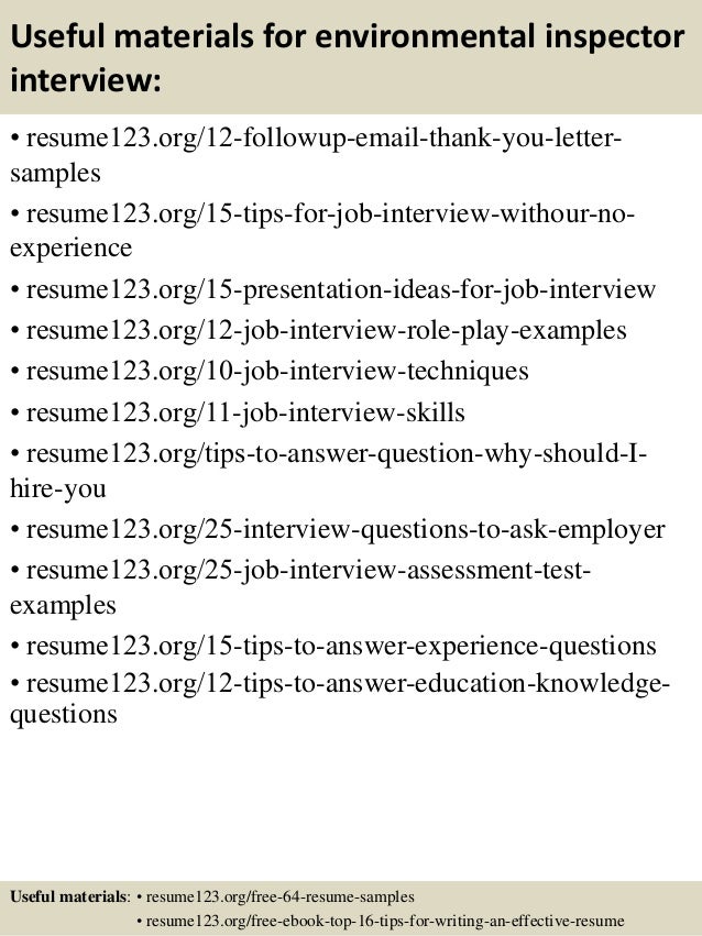 property inspector resume