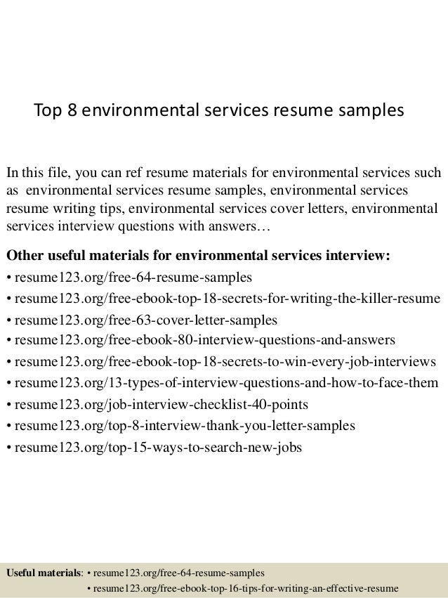 top 8 environmental services resume samples 1 638 jpg cb 1434251548 environmental services resume sample