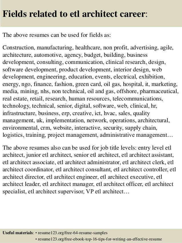 architects resume job description