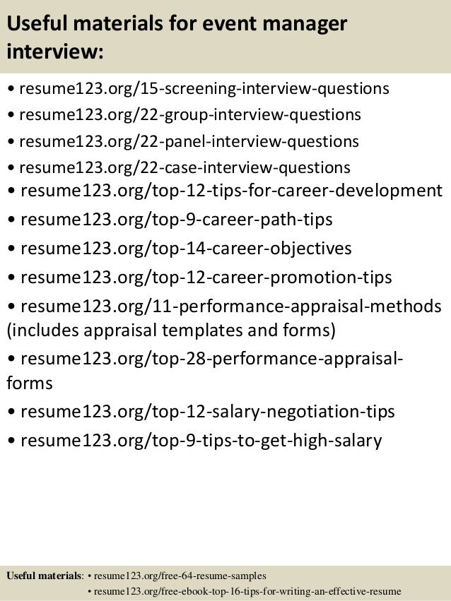 Career objective for resume for event management