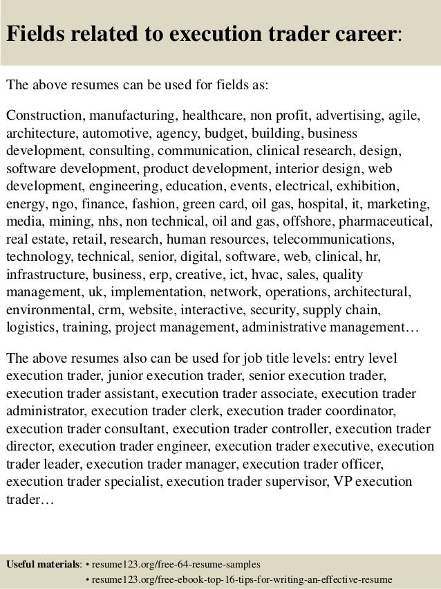 stock broker resume