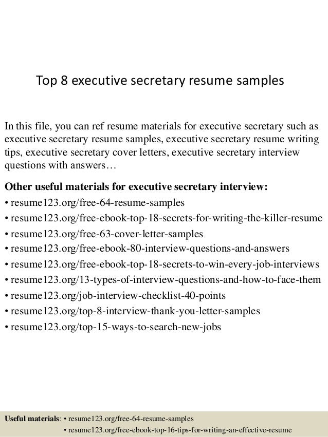 Writing secretary resume