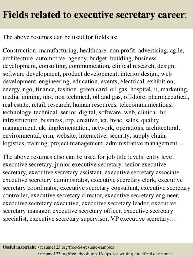 Resume Sample Resume Hr Secretary top 8 executive secretary resume samples 16