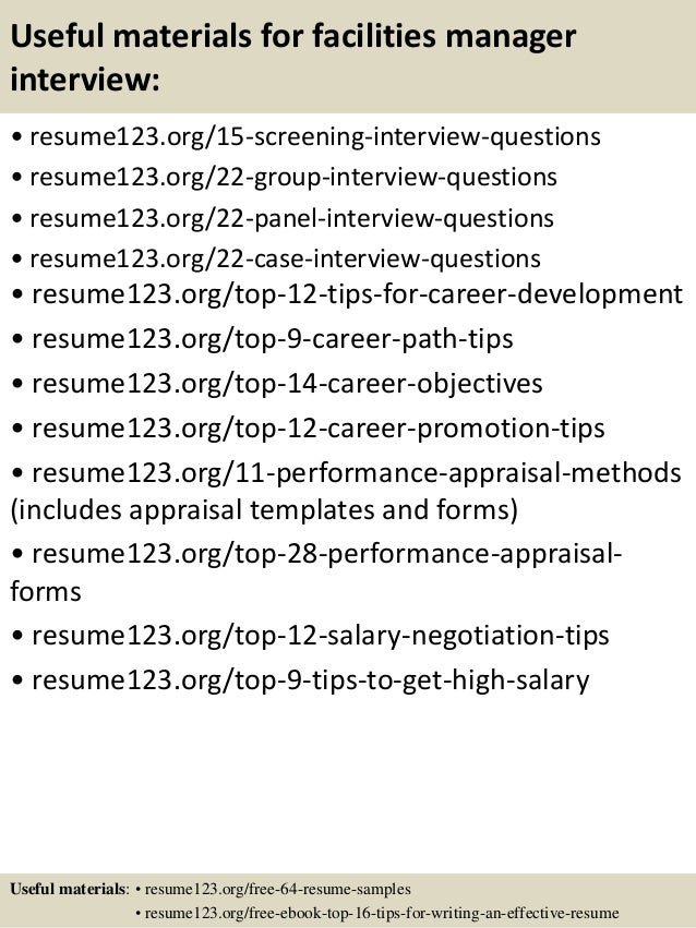 facilities manager resume template