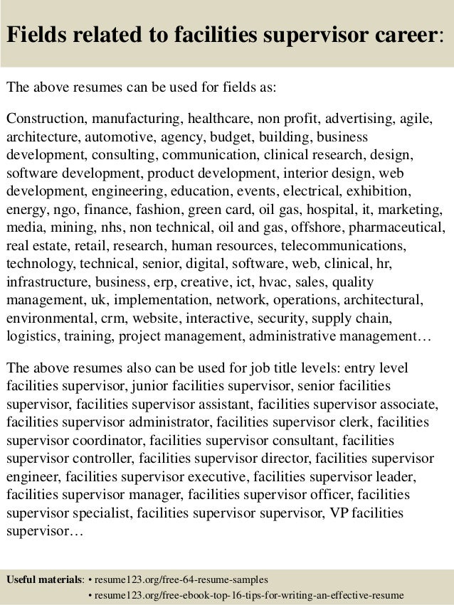 facilities management resume samples