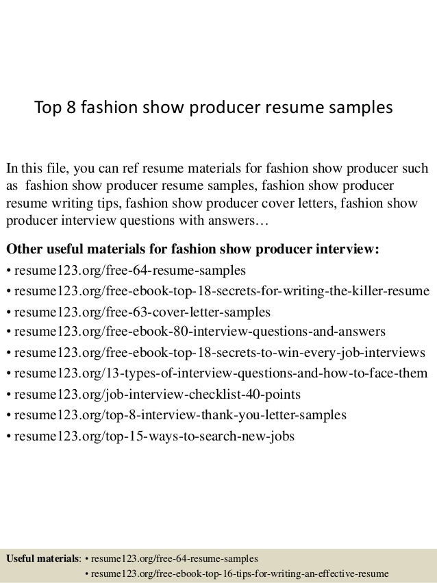 television producer resume