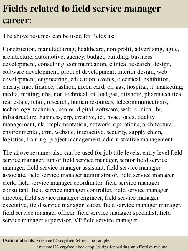 service manager resume sample