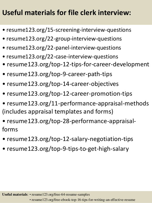 Top 8 File Clerk Resume Samples
