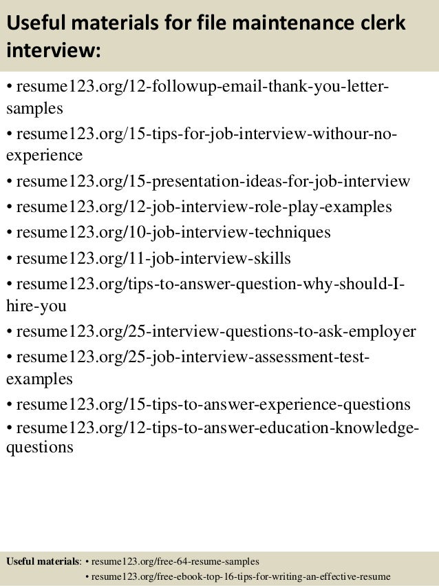 File Maintenance Clerk Cover Letter File Maintenance Clerk Cover Letter