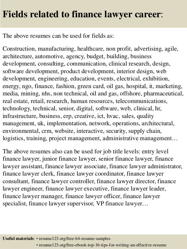 lawyers resumes