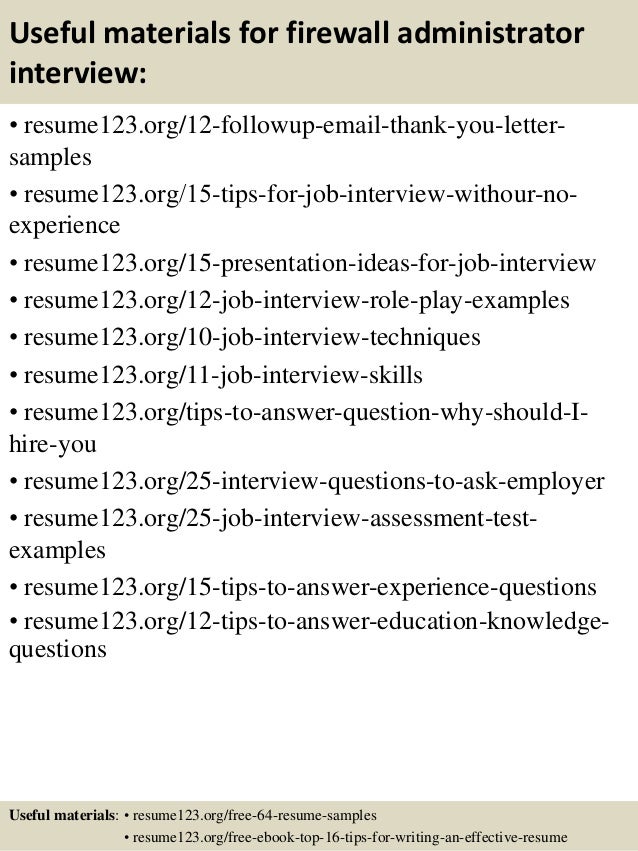top 8 firewall administrator resume samples
