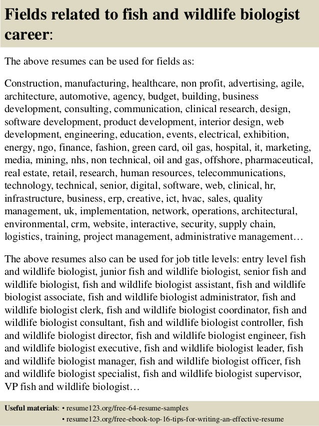 top 8 fish and wildlife biologist resume samples erp implementation resume sample