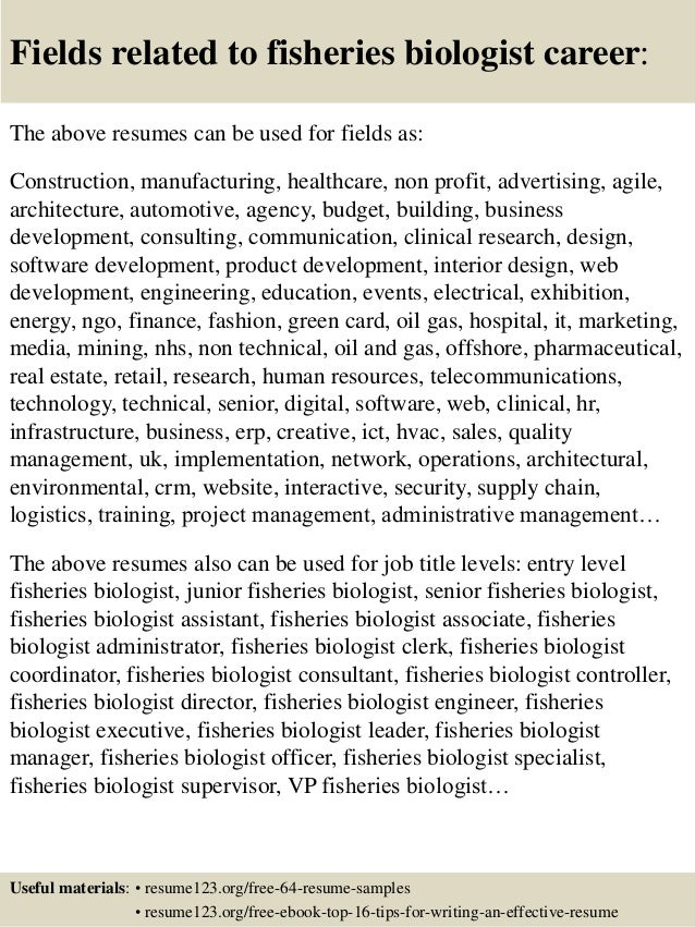 Field biologist cover letter