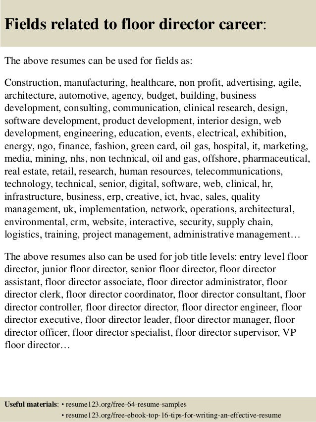 floor manager resumes
