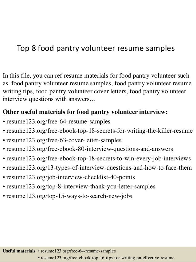 top 8 food pantry