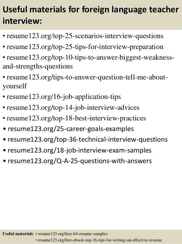 foreign language resumes