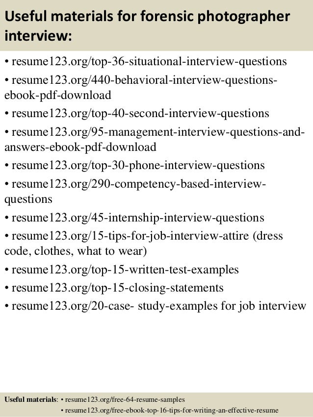sample resume for photographer