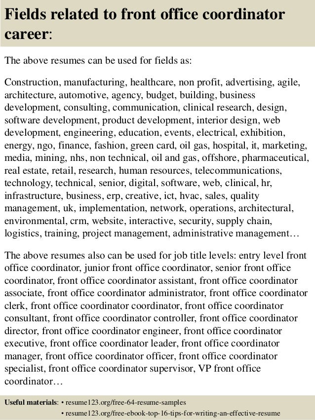 resume for office coordinator