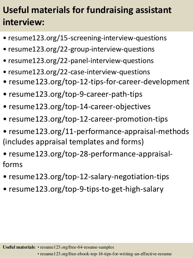 Sample fundraiser resume