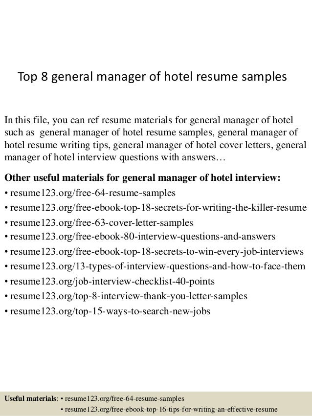 cv for general manager