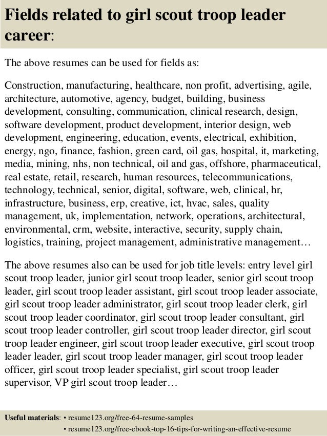 top 8 girl scout troop leader resume samples director of education resumes