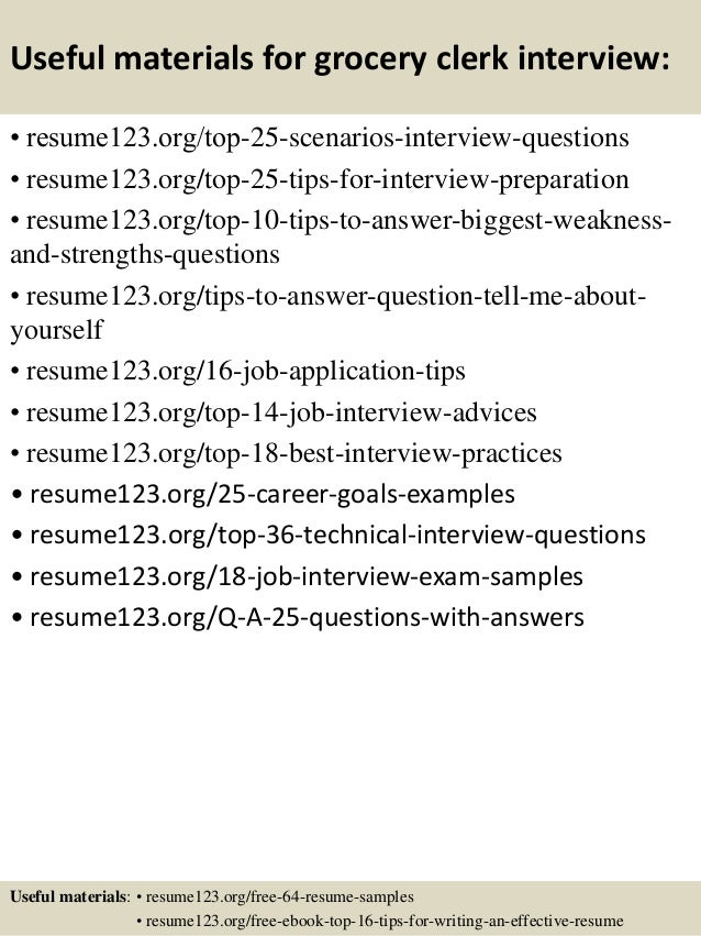 Top 8 grocery clerk resume samples